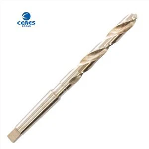 HSS M35 DIN341 Gintaro spalvos kūginio koto grąžtas